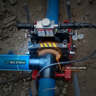 Saldatrice a fusione di testa in PE da 160 mm 220 V ad azionamento manuale